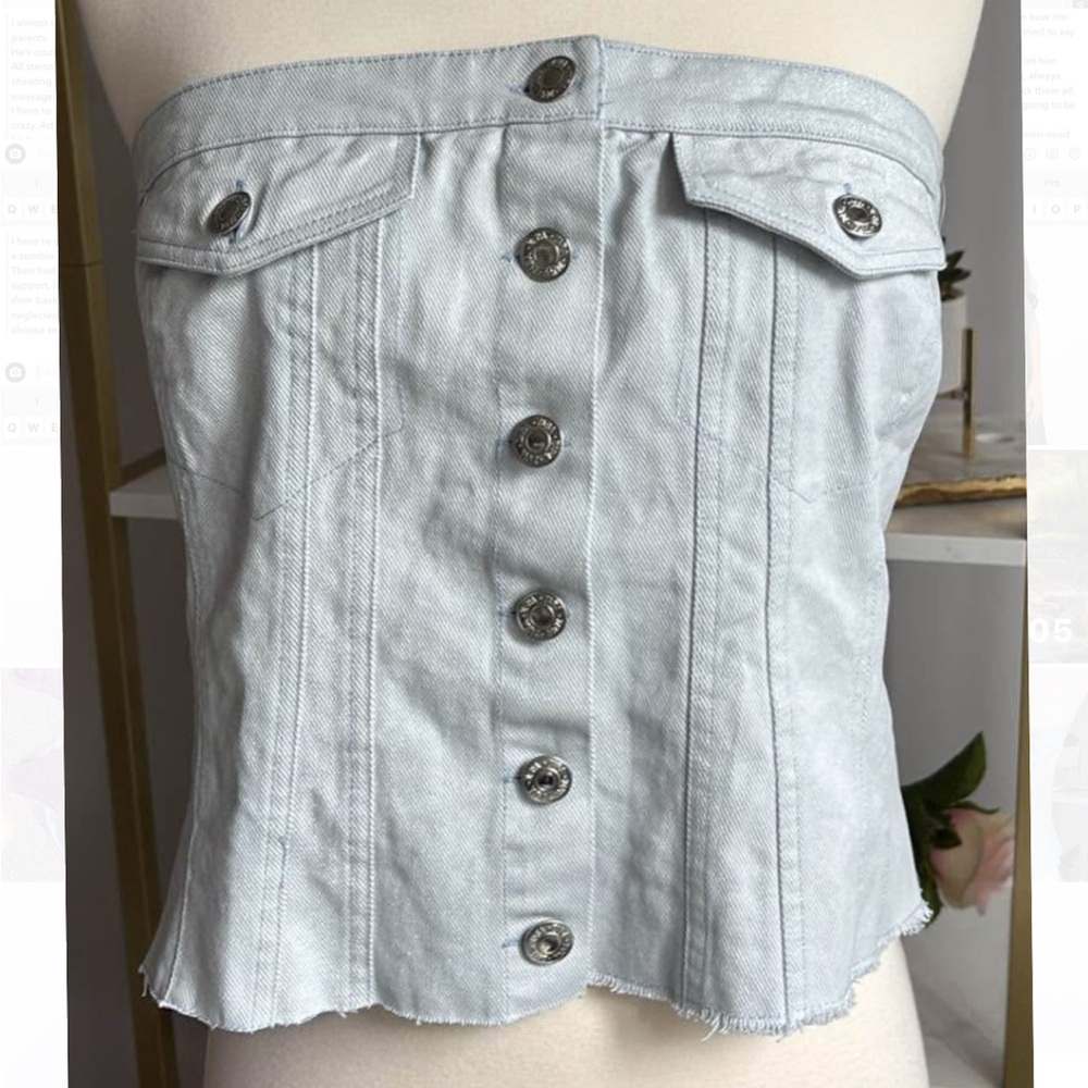 NWT! Zara Denim Strapless Top